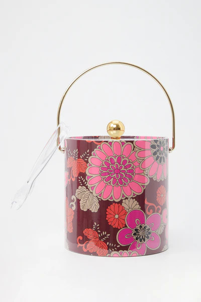 TRINA TURK SIGNATURE PRINT ICE BUCKET WITH TONGS | Trina Turk