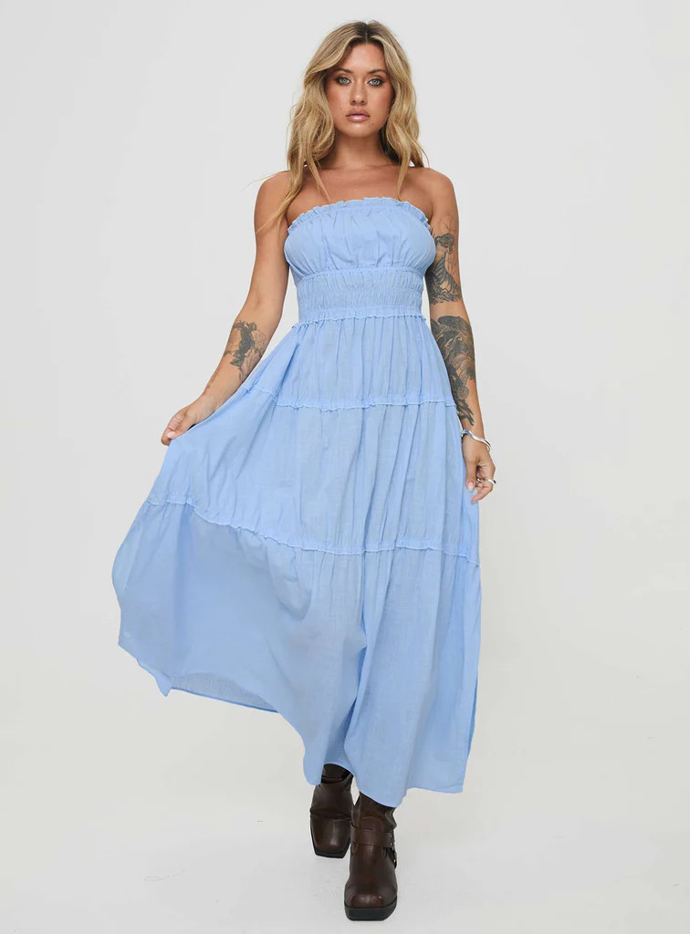 Minogue Maxi Dress Blue | Princess Polly US