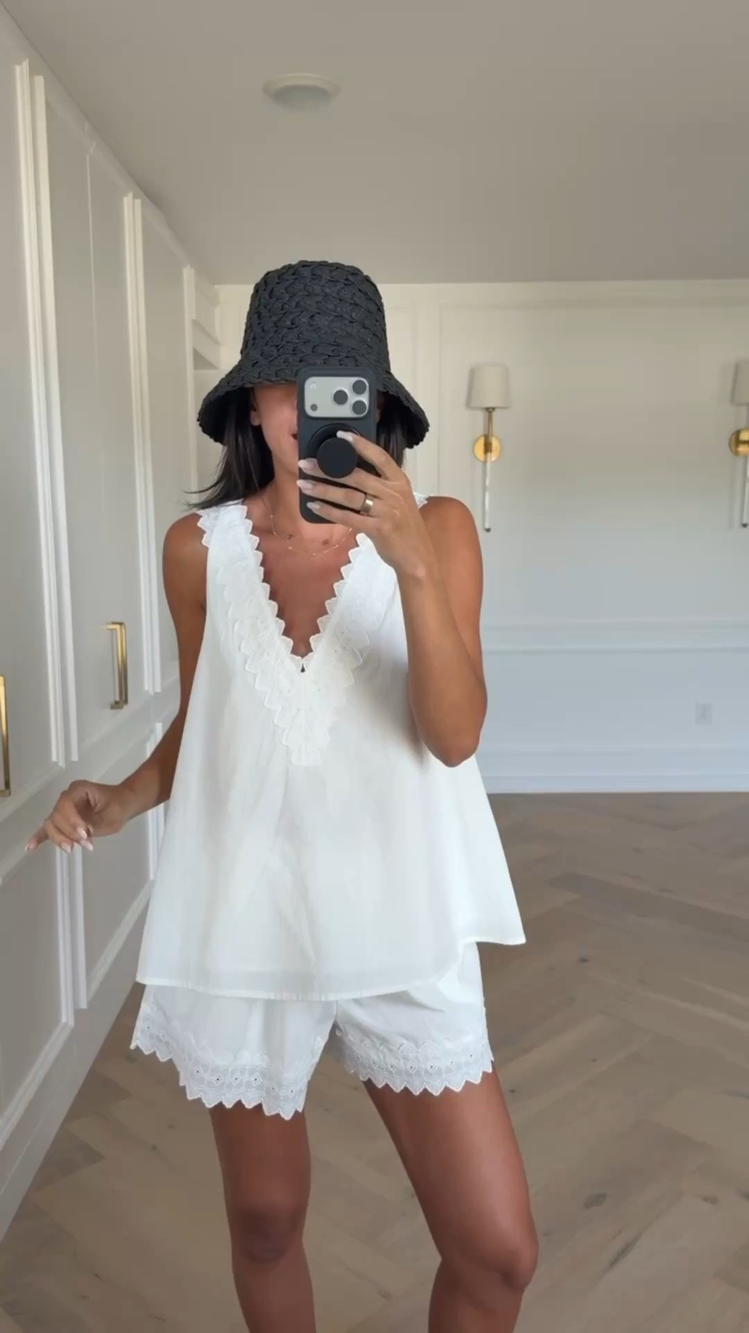This matching set is so cute and can be worn as separates!! I love the embroidered lace trim and elastic waistband 🤩 Wearing size 2 v-neck top (fits oversized) and size 4 shorts 

summer outfit, white set, matching set, white shorts, vacation outfit, euro summer, east coast summer, dissh outfit

#LTKSeasonal