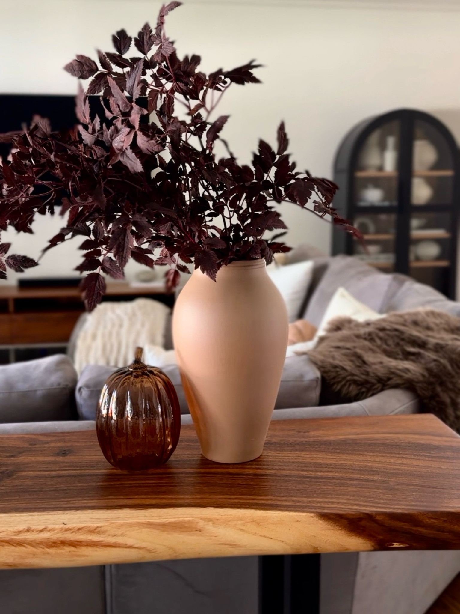 Fall living room views $15 target glass pumpkin

#LTKSeasonal #LTKHome #LTKFallSale