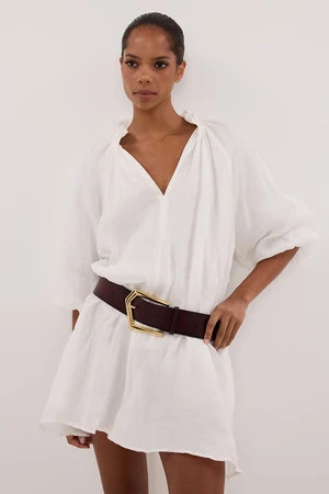 ELLIE WHITE RAMIE SMOCK DRESS | DISSH