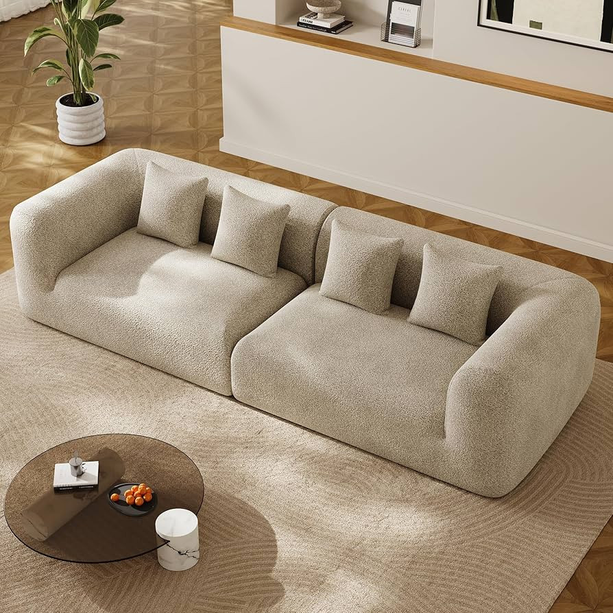 120'' Oversized Sectional Couches for Living Room Boneless Modular Sectional Sofa Plush Chenille ... | Amazon (US)