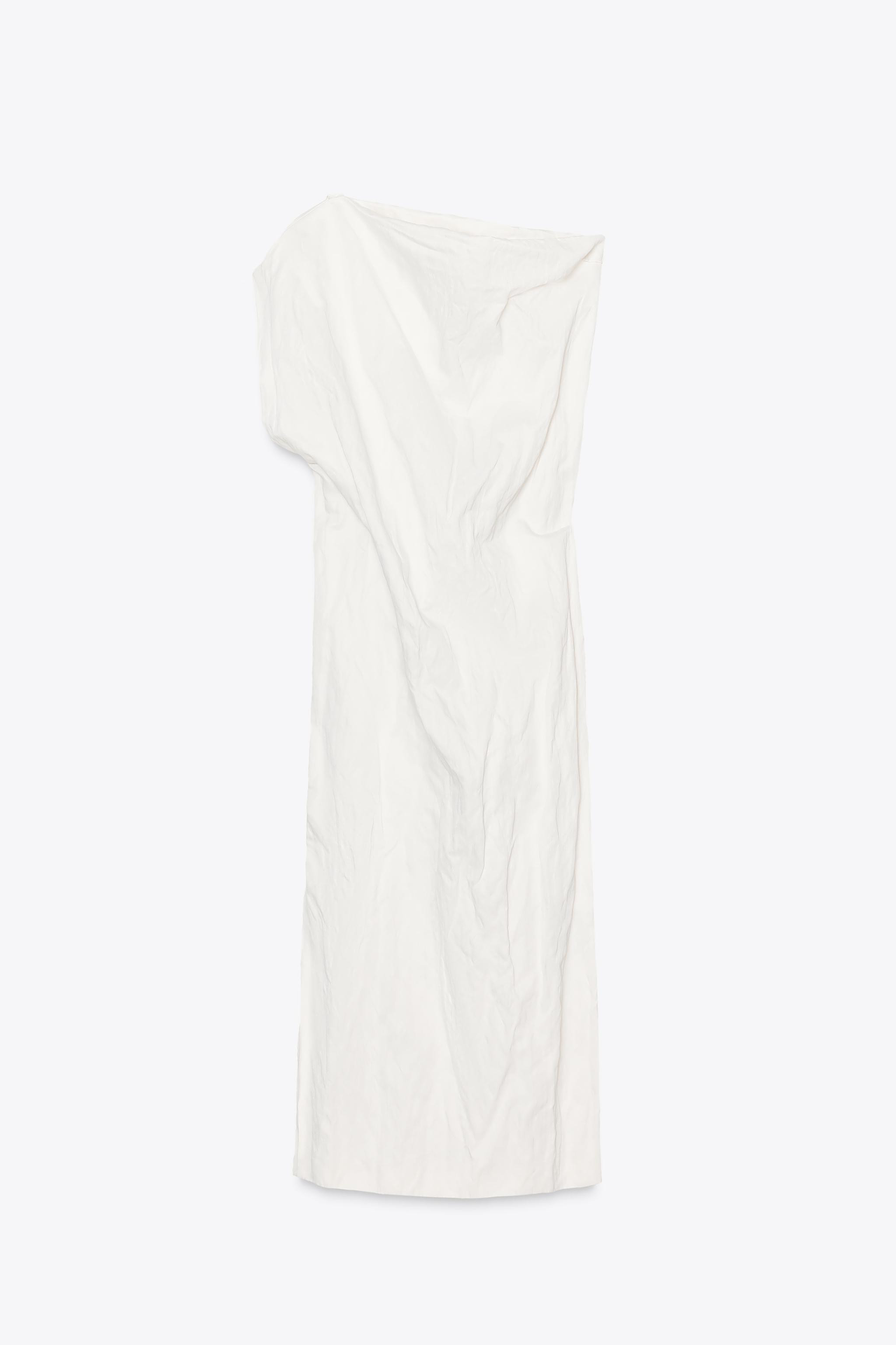 ZW COLLECTION ASYMMETRIC WRINKLED DRESS | Zara US
