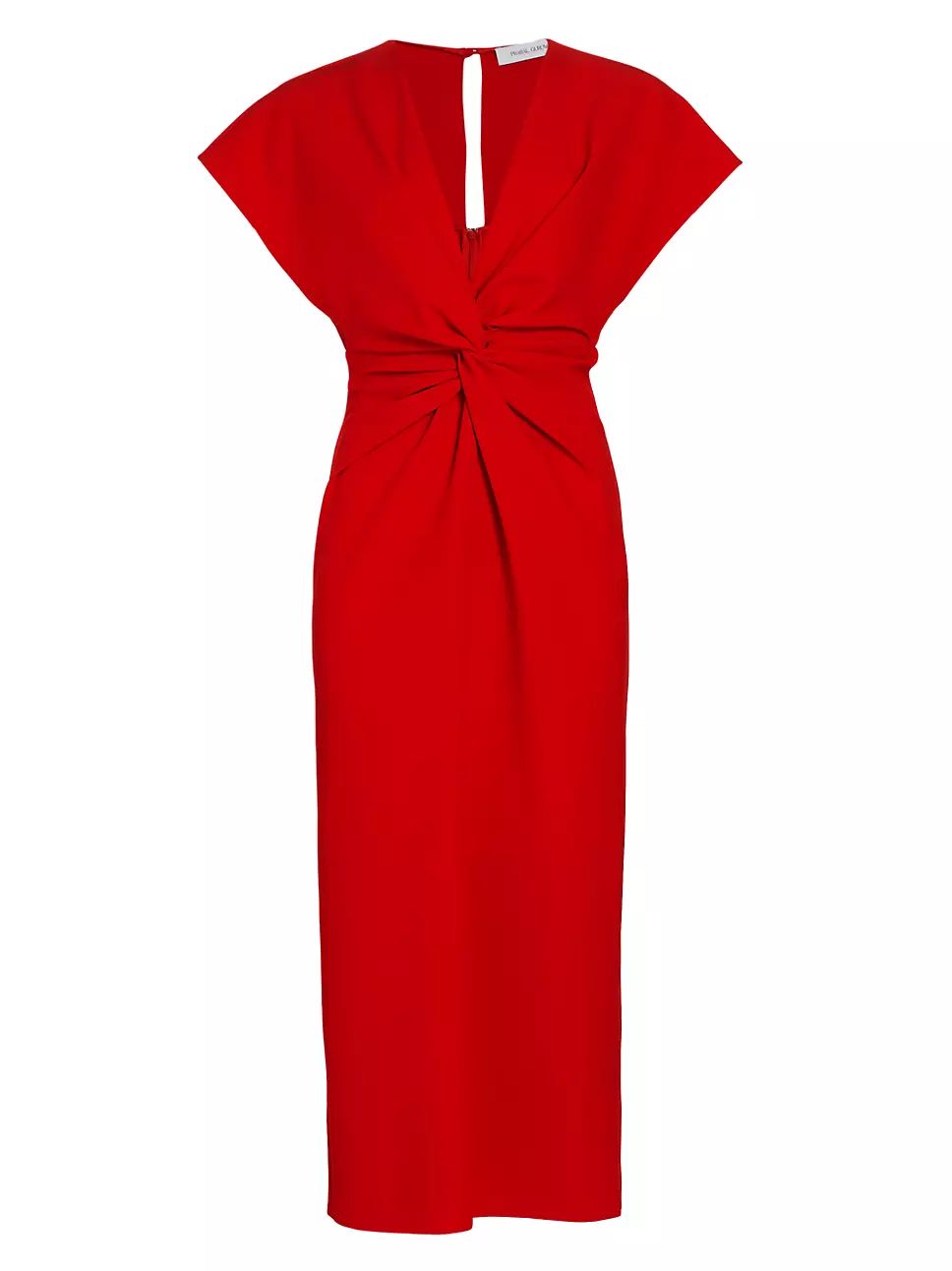 Stretch Crepe Twist-Front Midi-Dress | Saks Fifth Avenue