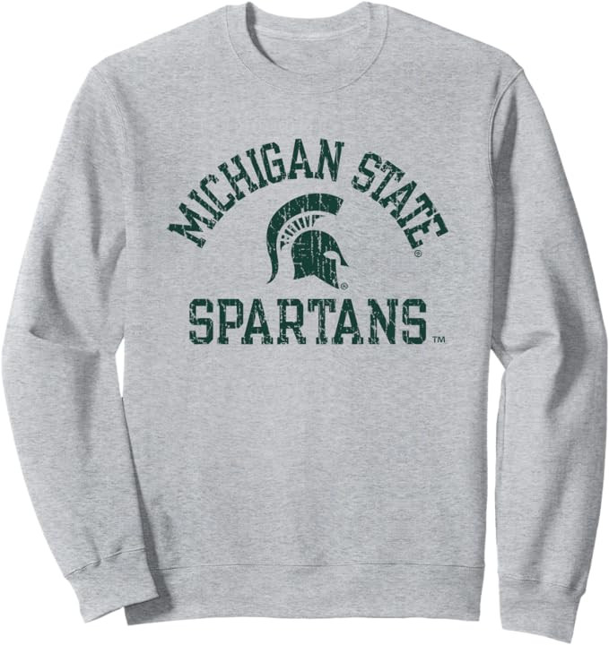Michigan State Spartans Vintage Favorite Logo Sweatshirt | Amazon (US)