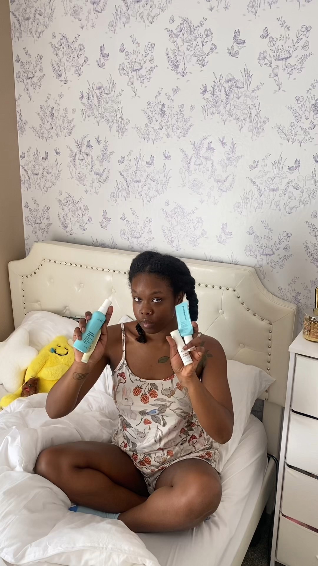 Skincare in bed kind if day