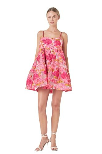 endless rose Organza Floral Mini Dress, Pink, S | Amazon (US)