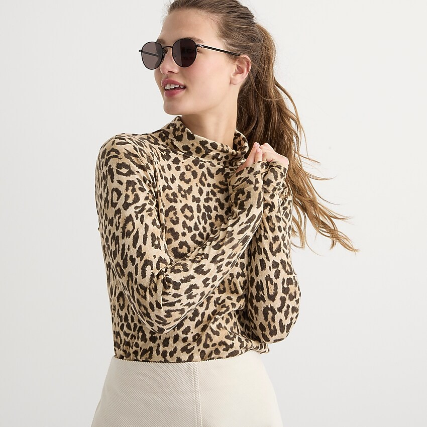 Tissue turtleneck in leopard | J. Crew US