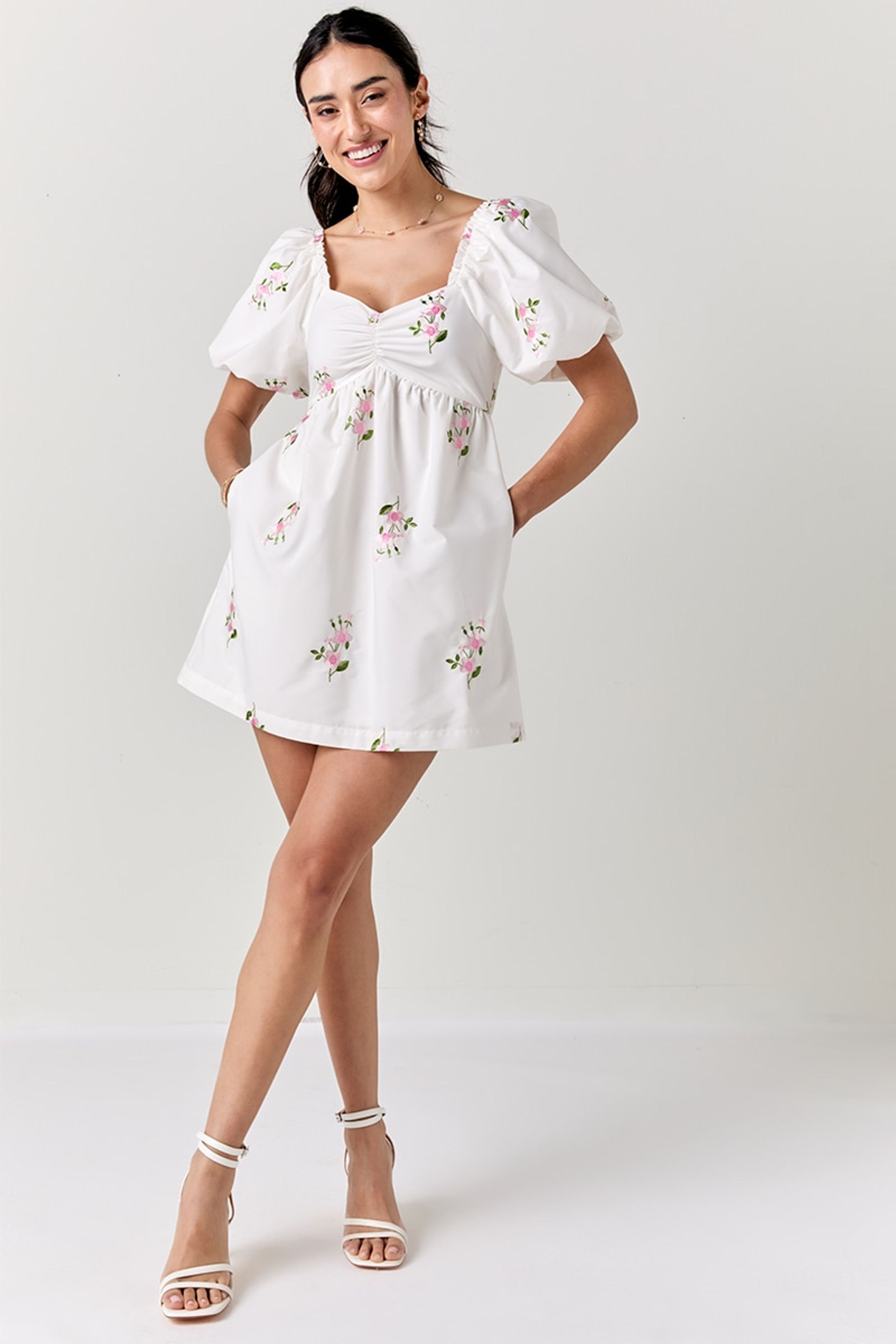 Harriett Floral Embroidered Mini Dress | Francesca's