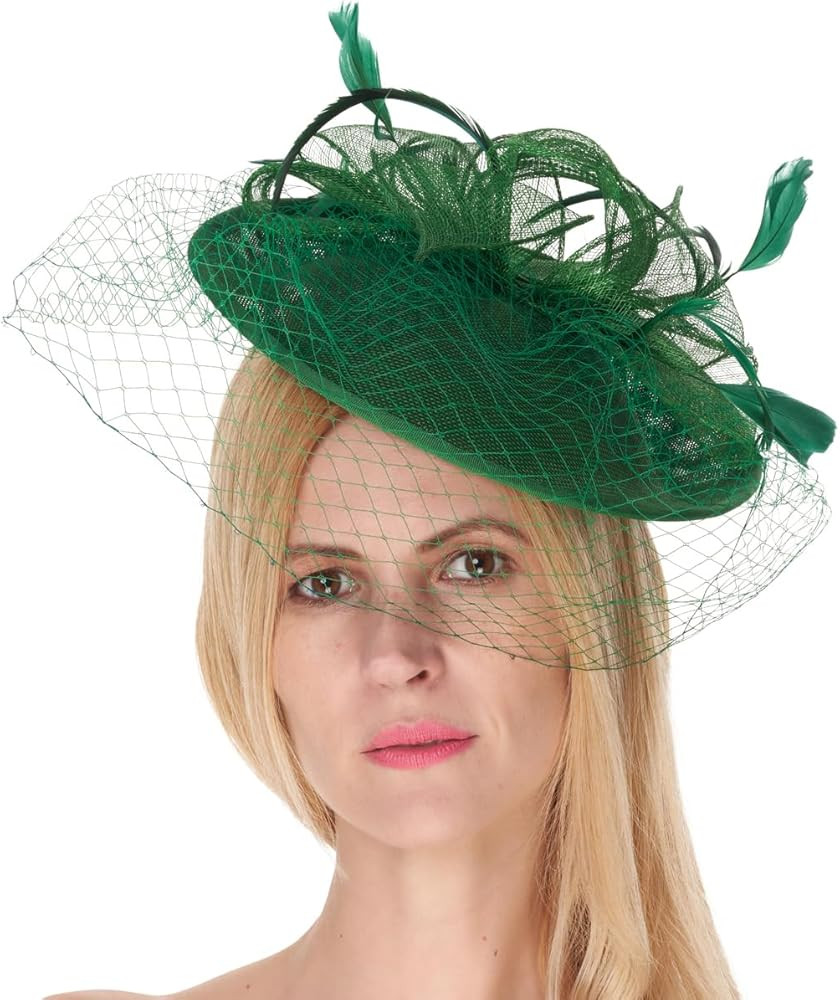 Caprilite Saucer Sinamay Headband Fascinator Wedding Ascot Hat Hatinator Birdcage Veil | Amazon (UK)