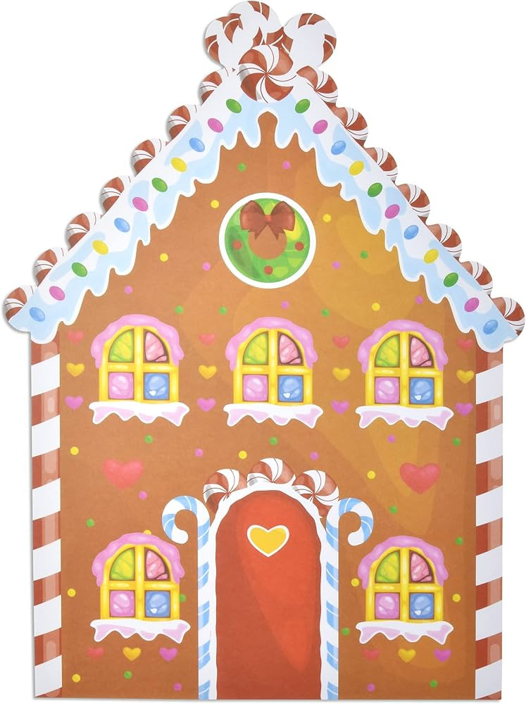 50 Disposable Christmas Paper Place Mats Gingerbread House Shaped Table Mat Chargers Candy Cane D... | Amazon (US)