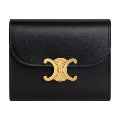 Small flap wallet Triomphe in patent calfskin - CELINE | 24S US