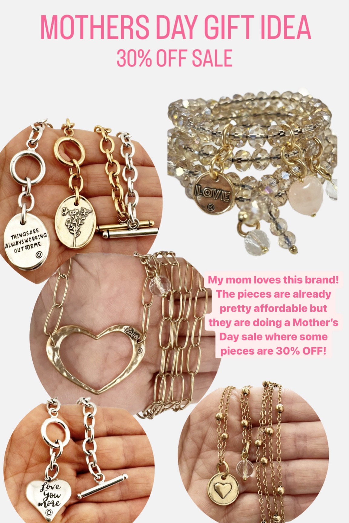 Mother’s Day Gift Idea! So many cute pieces from this brand and sweet messages on some of their pieces. They are doing a 30% off sale right now for Mother’s Day! Hurry while pieces are still in stock 💖✨ #morganiverson #mothersday #giftguide #jewelry 

#LTKsalealert #LTKGiftGuide #LTKfindsunder50