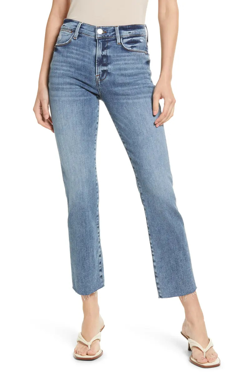 Le High Raw Hem Ankle Straight Leg Jeans | Nordstrom