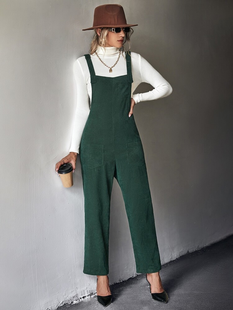 1pc Patched Pocket Corduroy Overalls | SHEIN