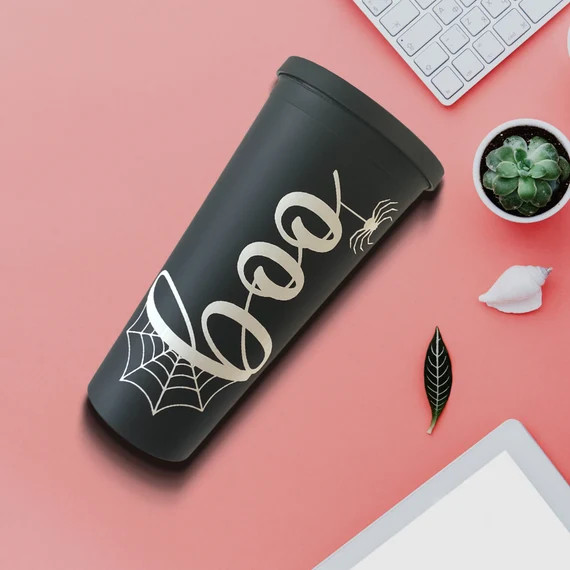 Boo Iced Coffee Cup Halloween Iced Coffee Tumbler Halloween | Etsy | Etsy (US)