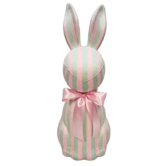 Striped Bunny Tabletop Decoration, Mint Green and Pink, 27", Easter by Way To Celebrate | Walmart (US)