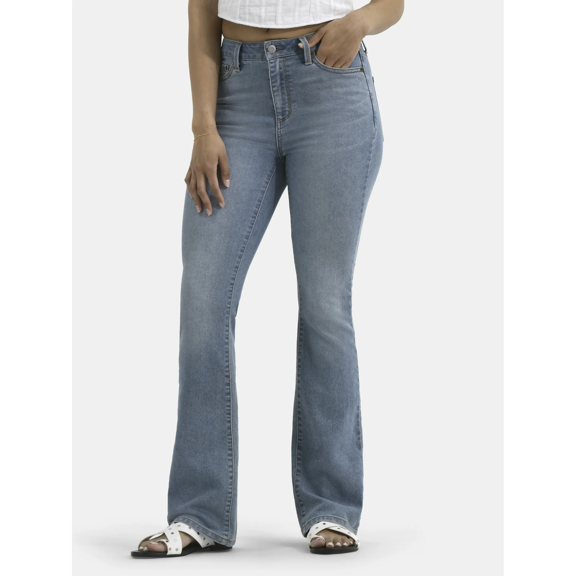 No Boundaries Stretch Denim Bootcut Jeans, 32" Inseam, Women's | Walmart (US)