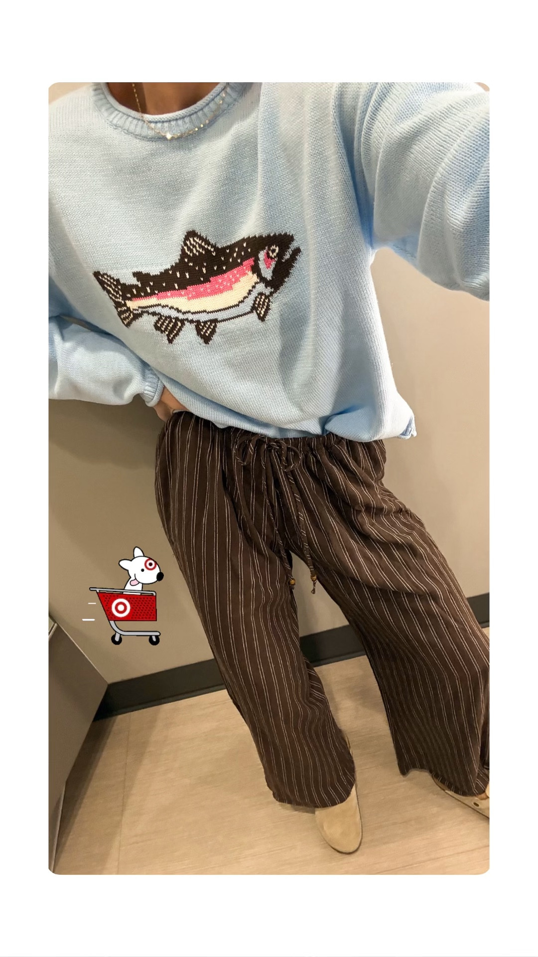 Can’t get over this 🐟 sweater & the cutest brown striped linen pants!
Both fit loose, but still tts. Wearing a medium in both

#LTKOver40 #LTKmomlife #LTKSaleAlert
