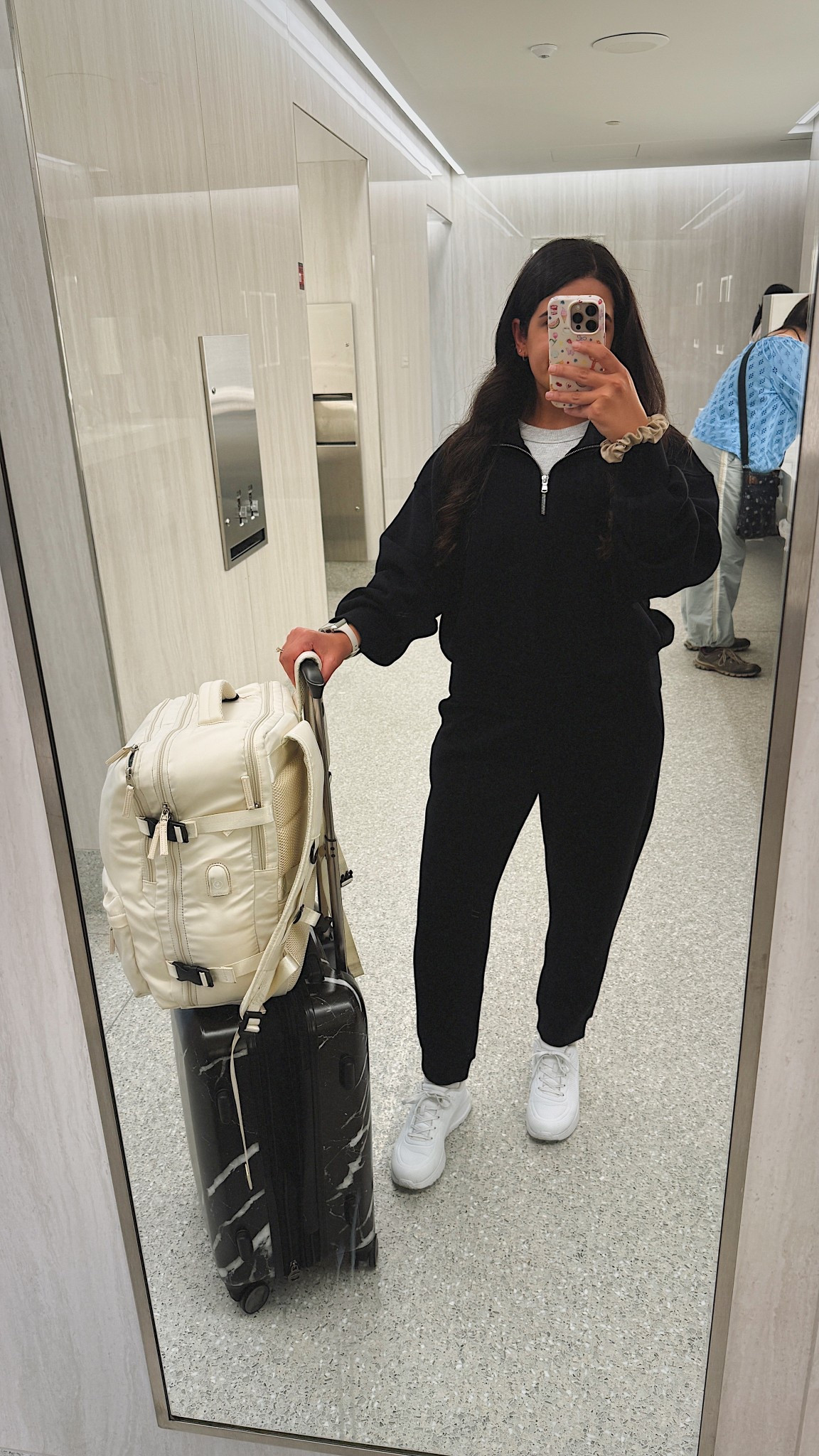 The most comfortable travel outfit ever from Old Navy! Wearing a size M in sweatpants and S in sweatshirt (could’ve even sized down!) 

#LTKTravel