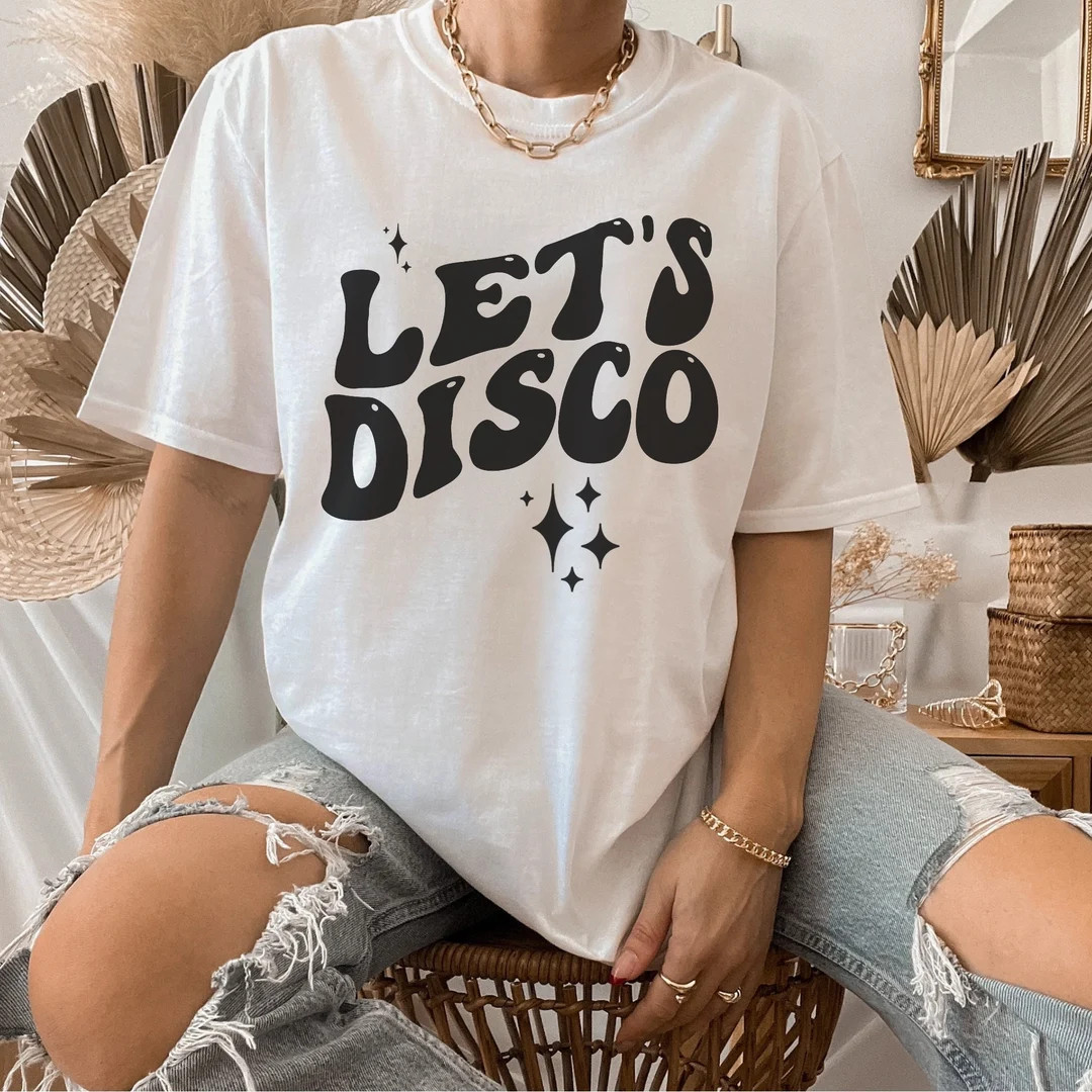 Let's Disco Women's Graphic Tee Disco Theme - Etsy | Etsy (US)