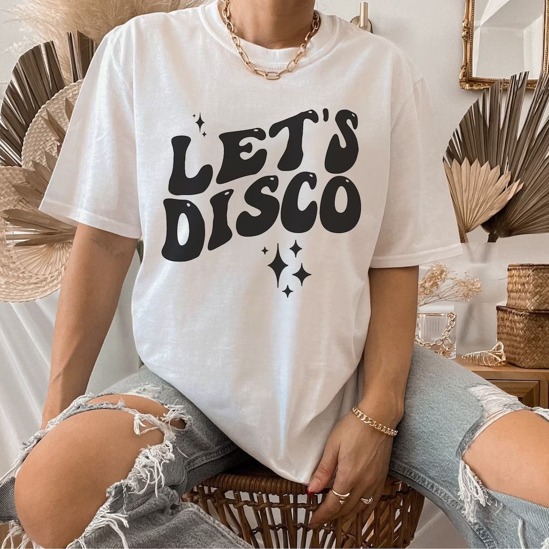 Let's Disco Women's Graphic Tee Disco Theme - Etsy | Etsy (US)