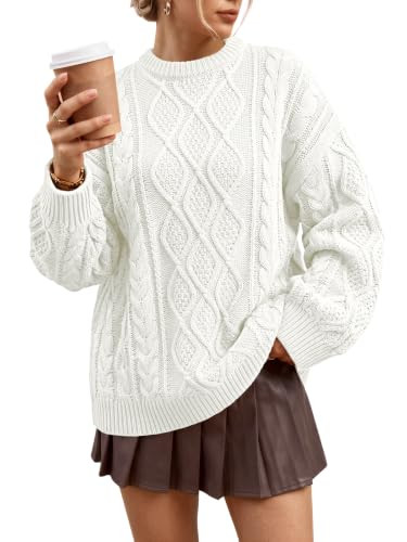 Trendy Queen Women Oversized Cable Knit Sweaters 2026 Fall Fashion Outfits | Amazon (US)