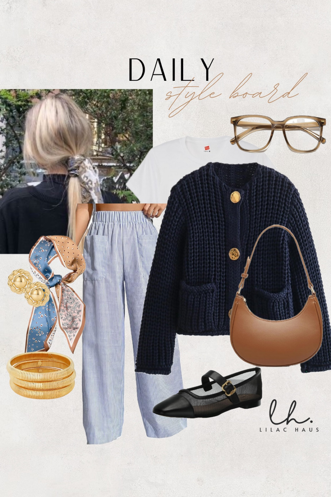 Daily style board: Casual Chic Fall Fit. I love the casual pants with the chunky blue sweater and gold accessories! 

#LTKStyleTip #LTKFindsUnder50 #LTKSeasonal