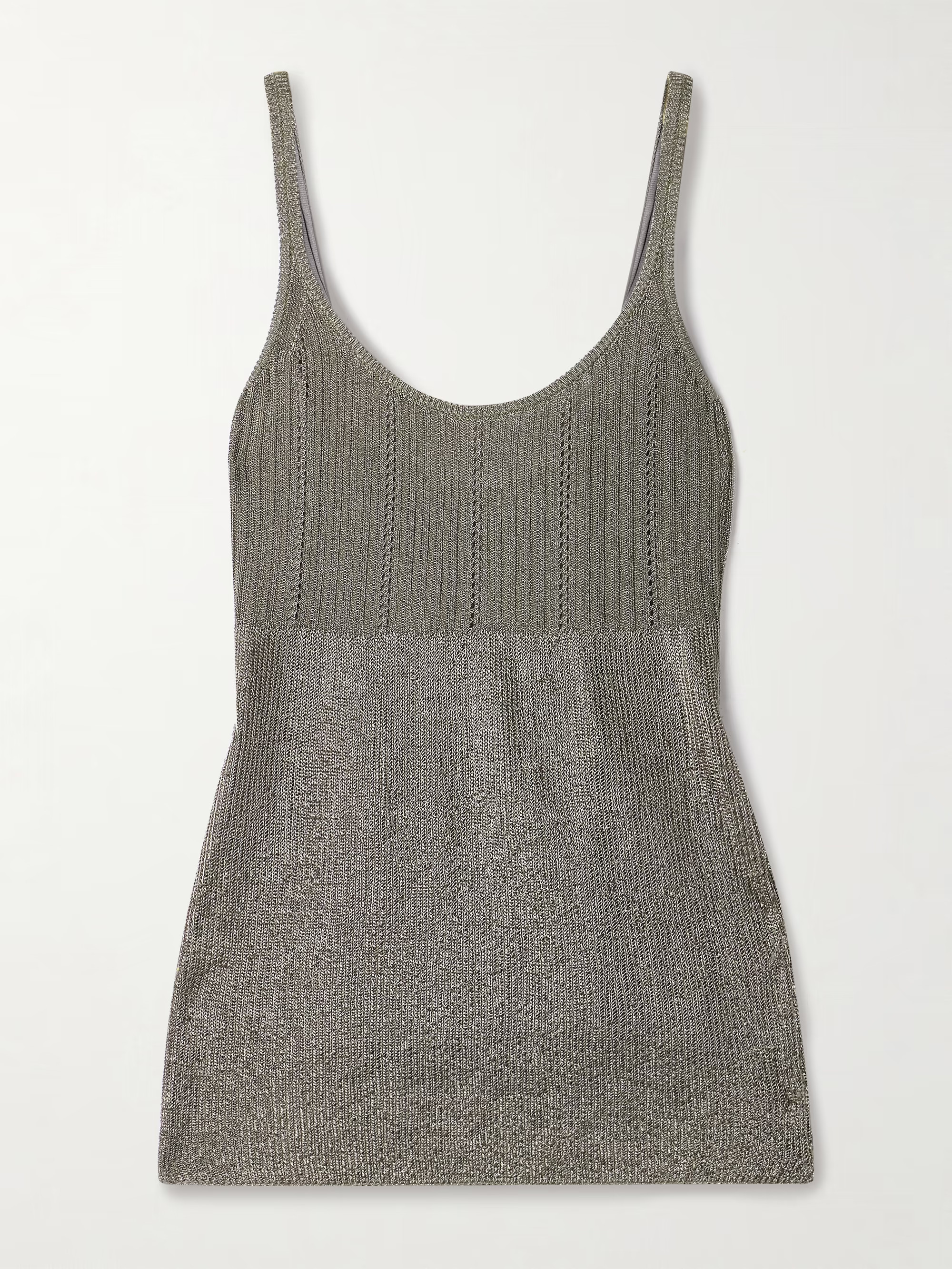 Rue metallic pointelle and ribbed-knit tank | NET-A-PORTER (UK & EU)