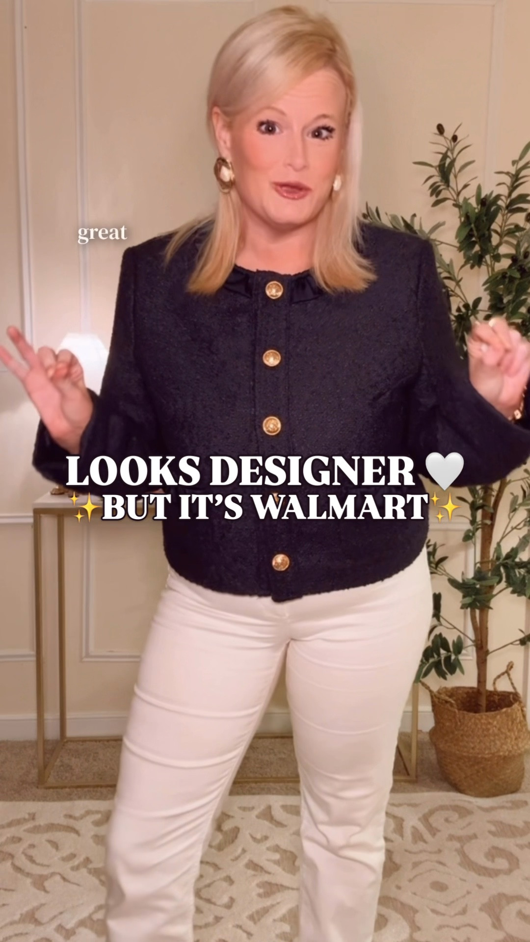 Free Assembly lady jacket | Walmart fall fashion | J.Crew inspired jacket | teacher outfit

One of the TOP SELLERS from the Free Assembly fall collection, and I understand why. If you see this lady jacket in stock, grab it.

Free Assembly does lady jackets so well. The quality is consistently excellent, the price is accessible, and they always look like they came from a much more expensive collection. This one has the Talbots and J.Crew design DNA I love with its nubby navy texture, ruffle trim, gold crest buttons, patch pockets and polished cropped silhouette.

I’m wearing a large. It also comes in a rich maroon that will carry beautifully straight into the holidays.

This is the kind of jacket that makes an entire outfit look considered. It works for teacher outfits, work outfits, business casual offices, church, brunch, Thanksgiving and holiday events. The navy is timeless, the detailing is exceptional for the price, and it is one of my favorite Free Assembly lady jackets.

Free Assembly lady jacket, Walmart lady jacket, Walmart fall fashion 2026, Walmart style, Walmart finds, Walmart fashion finds, Walmart new arrivals women, designer inspired jacket, designer look for less, J.Crew inspired jacket, Talbots inspired jacket, navy lady jacket, maroon lady jacket, burgundy jacket women, textured jacket women, boucle jacket women, tweed jacket women, gold button jacket, ruffle trim jacket, cropped jacket women, preppy fall outfits, classic preppy style, teacher outfits fall, work outfits women, business casual outfits, fall workwear women

#WalmartFinds #WalmartStyle #FreeAssembly #LookForLess #PreppyStyle #LadyJacket #TeacherOutfits #WorkOutfits

#LTKSeasonal #LTKWorkwear #LTKOver40