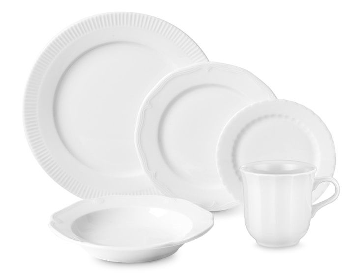 Pillivuyt Eclectique Porcelain 20-Piece Dinnerware Set, White | Williams-Sonoma