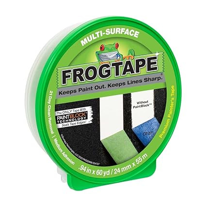 FROGTAPE 1358463 Multi-Surface Painter's Tape with PAINTBLOCK, Medium Adhesion, 0.94" Wide x 60 Y... | Amazon (US)