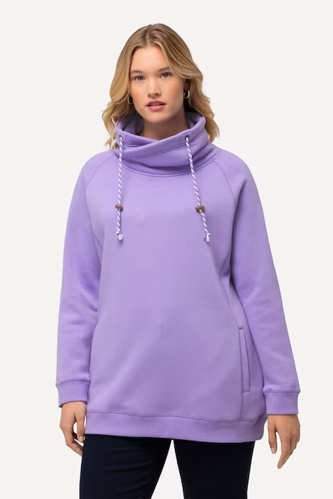 Drawstring Collar Long Sleeve Sweatshirt | all Sweatshirts | Sweatshirts | Ulla Popken - US & CA