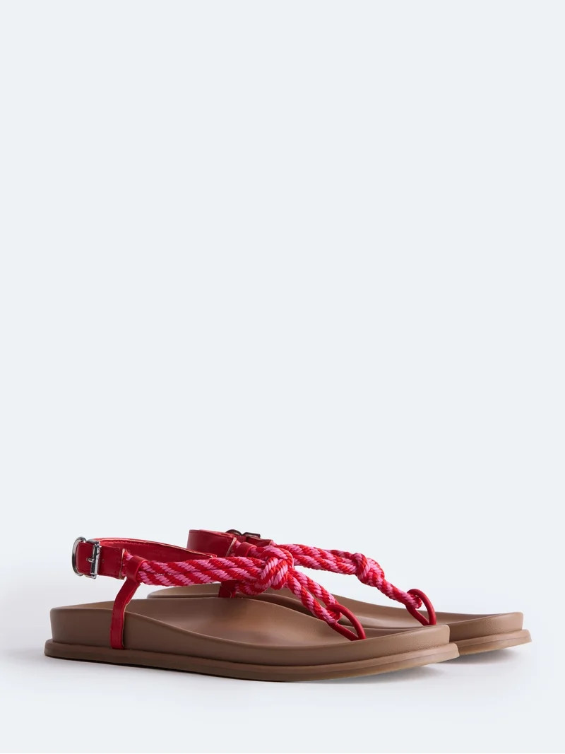 Free Assembly Women's Rope Footbed Sandals | Walmart (US)