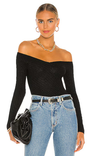 Off Shoulder Bodysuit in Black | Revolve Clothing (Global)