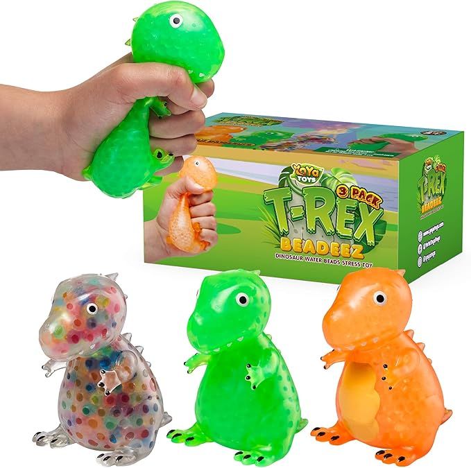 YoYa Toys Beadeez T Rex Squishy Slow Rise Stress Relief Balls (Set of 3) | Anxiety Relief Squeezi... | Amazon (US)