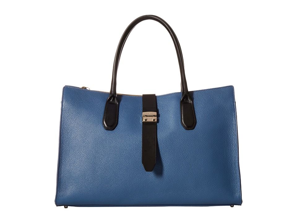 Furla - Flair Large Tote w/ Turnlock (Indaco) Tote Handbags | Zappos