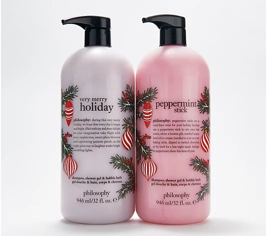 philosophy special edition supersize 32-oz holiday shower gel duo - QVC.com | QVC