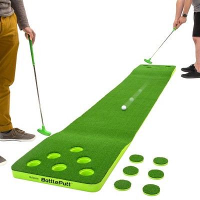 GoSports BattlePutt Golf Putting Game, 2-on-2 Pong Style Play with 11 ft Putting Green, 2 Putters and 2 Golf Balls- Green | Target