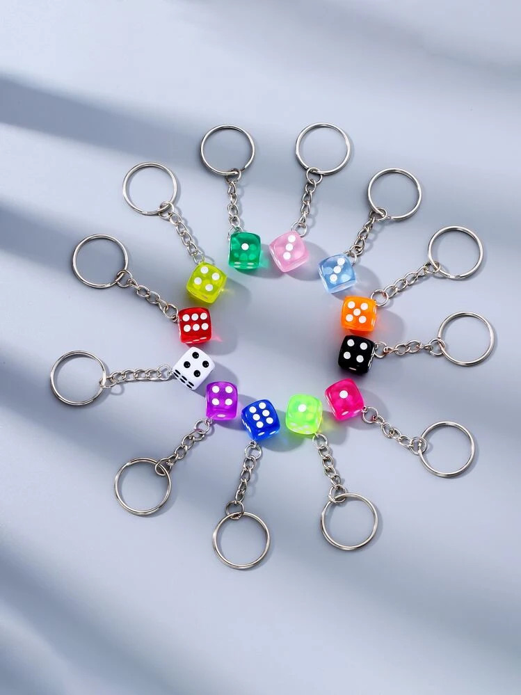 12 puece dice keychain  | SHEIN