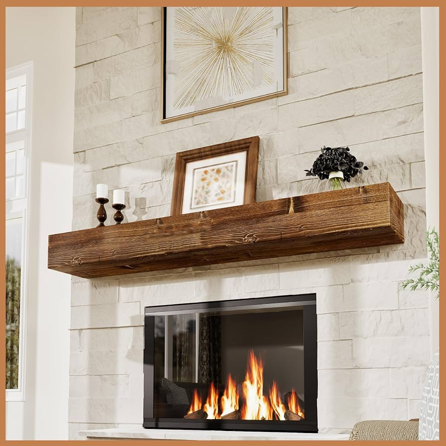 Avana Fireplace Mantel - Wall-Mounted Mantles for Over Fireplace - Farmhouse Fireplace Mantle She... | Amazon (US)