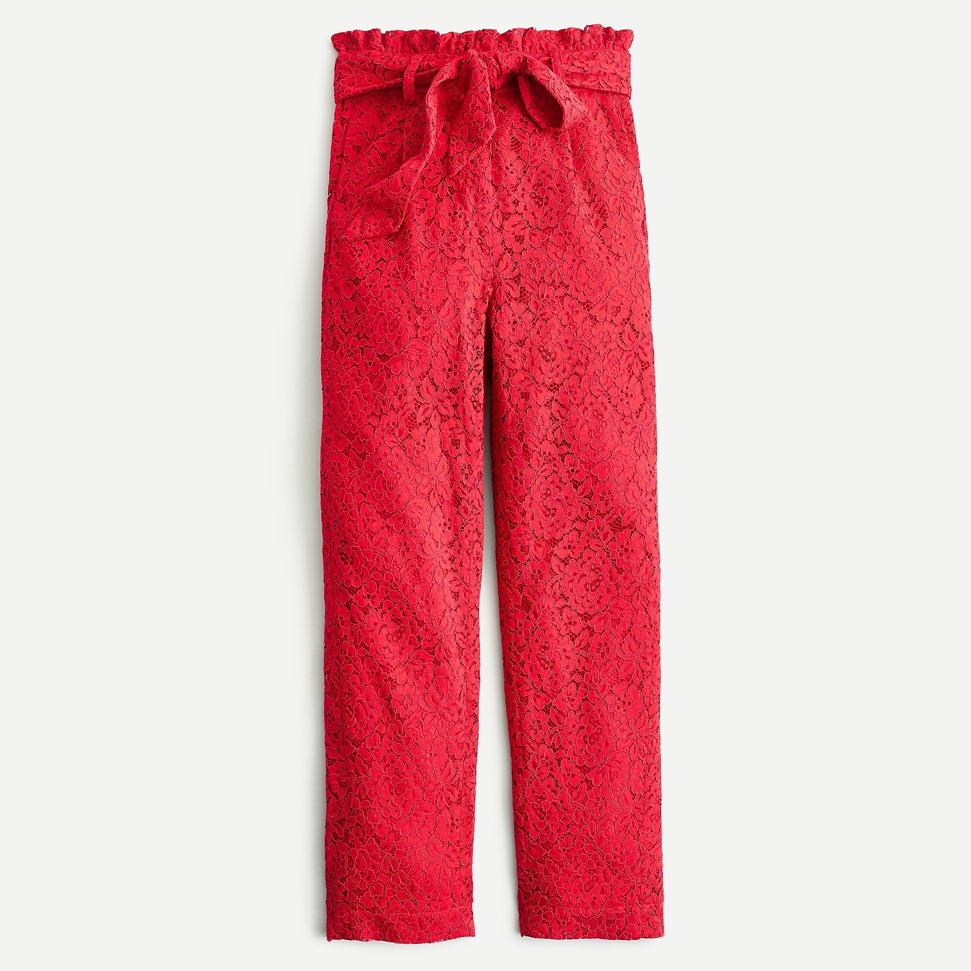 Tapered paper-bag pant in lace | J.Crew US