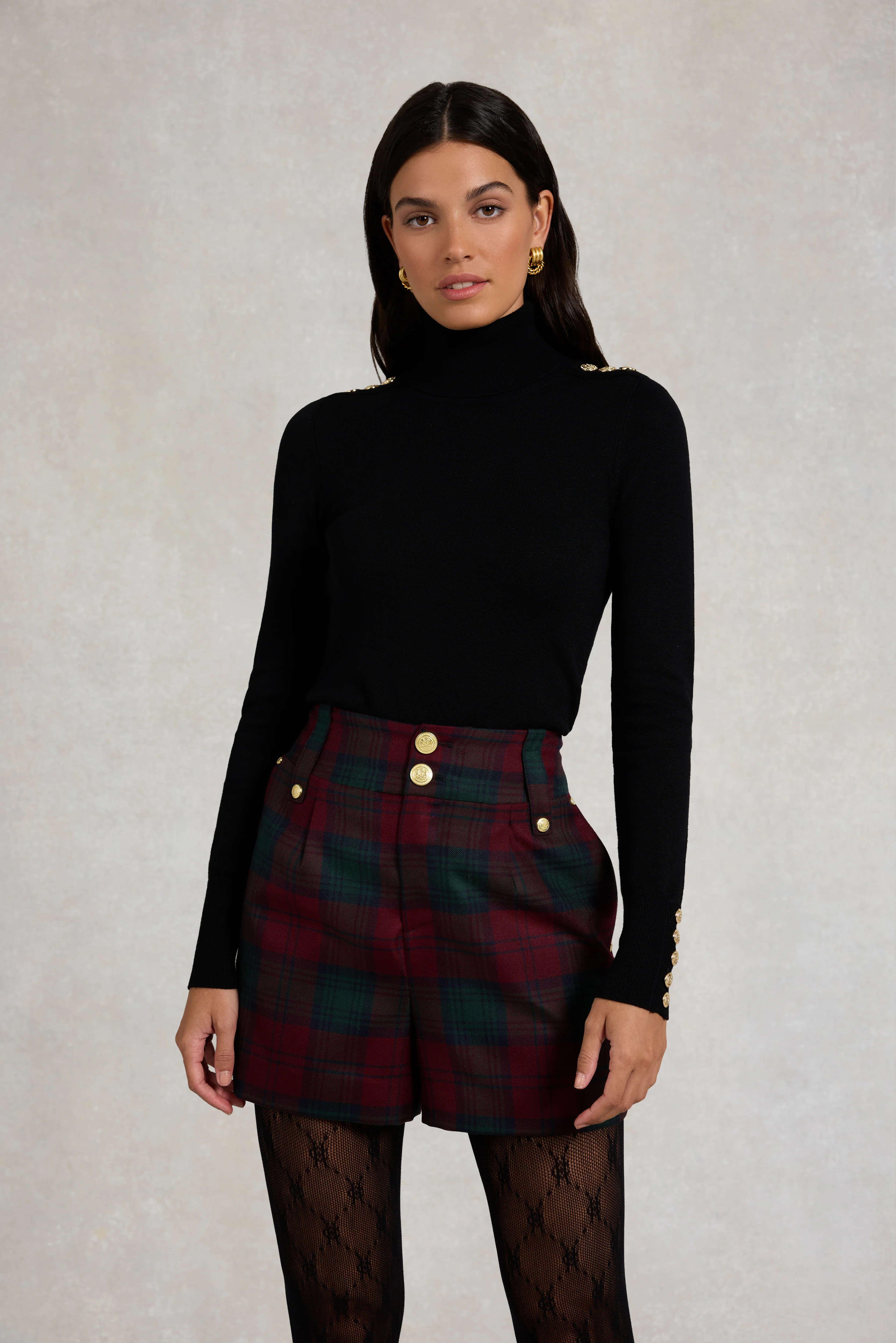 Luxe Tailored Short (Mulberry Tartan) | Holland Cooper