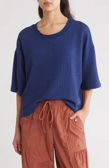 FP Movement by Free People Inspire Textured T-Shirt in Ocean Blue at Nordstrom Rack, Size Small | Nordstrom Rack