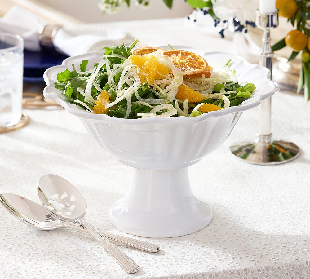 Monique Lhuillier Juliana Scalloped Footed Serving Bowl | Pottery Barn (US)