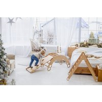 Valentine Gift For Toddler - Climbing Set Triangle Arch & Ramp, Wooden Baby Gym, Gift 1 Year Old, Ro | Etsy (US)