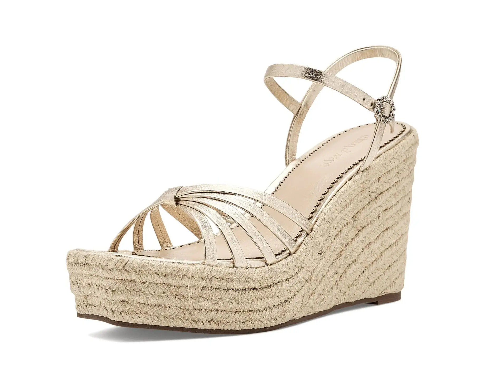 Women's Cinq \u00e0 Sept Helen Metallic Espadrille Wedge | Zappos.com