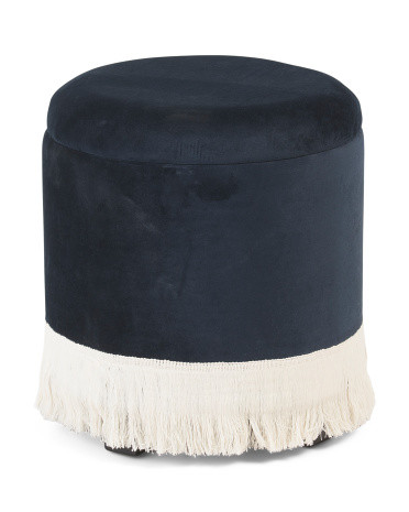16in Astrid Fringe Storage Ottoman | Marshalls