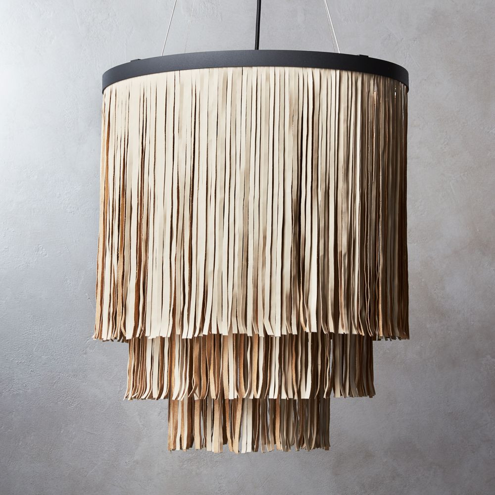 Fringe Faux Leather Pendant Light | CB2