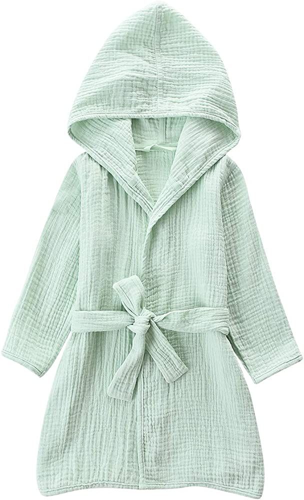 TADO MUSLIN Organic Cotton Toddler Bathrobe, Soft and Breathable Robe for Kid, Boy& Girl Hooded T... | Amazon (US)